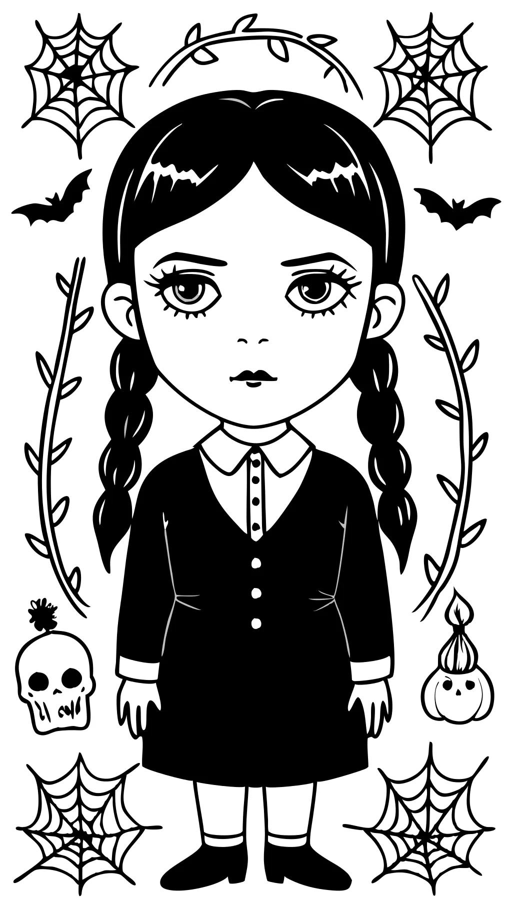 Miércoles Páginas para colorear de Addams